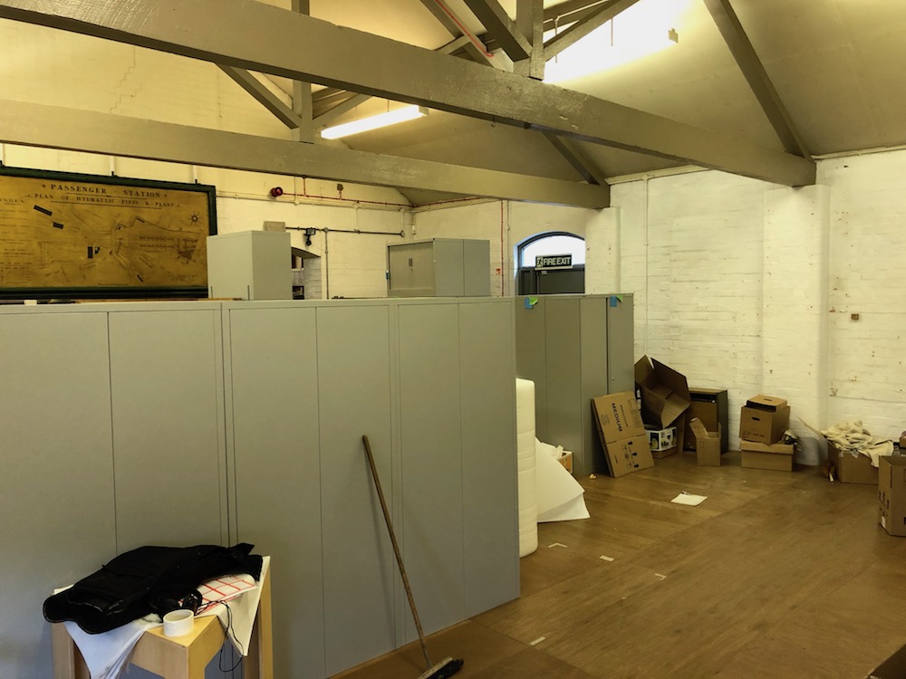 Bare walls in the Midland Railway Study Centre