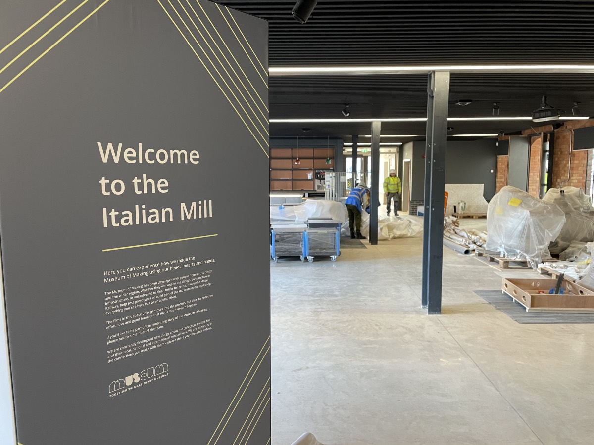 A sign reads Welcome to the Italian Mill