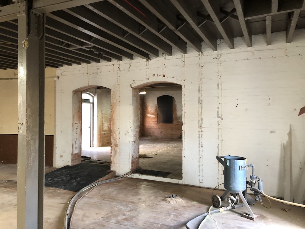 A view of the former Midland Railway Study Centre inside the Silk Mill during the refurbishment in 2019