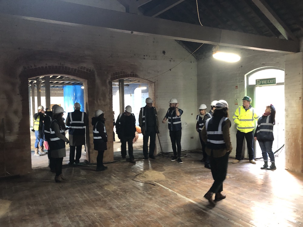 A view inside the former Midland Railway Study Centre store room taken in the Silk Mill during the refurbishment in 2019