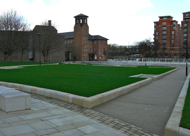 The completed works in front of the Silk Mill - March 2009