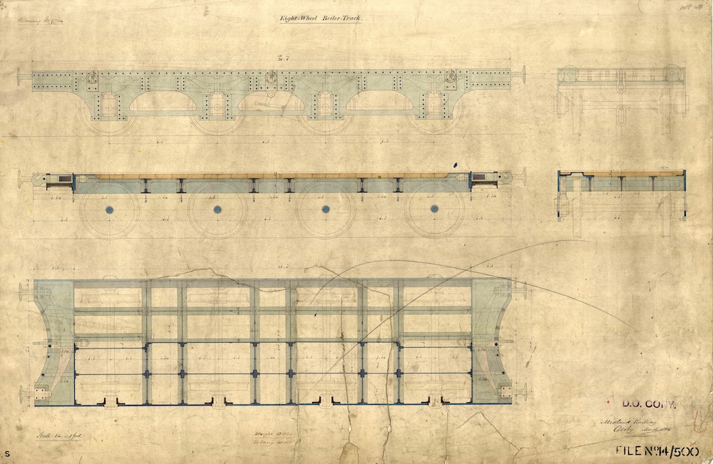A Midland Railway drawing of a Boiler Truck