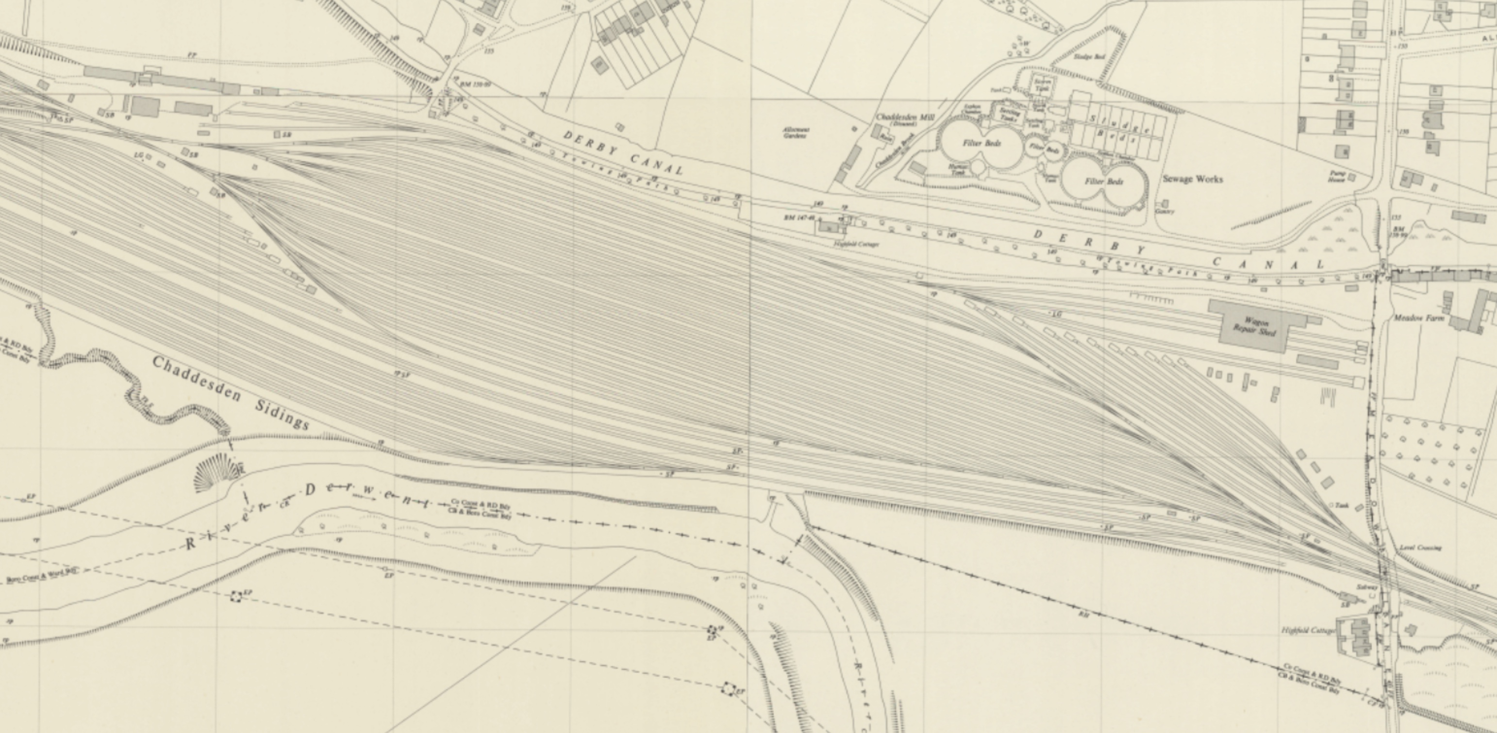 Ordnance Survey map extract of Chaddesden Sidings
