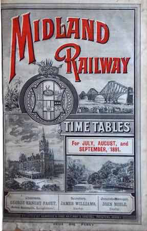 A Midland Railway timetable cover