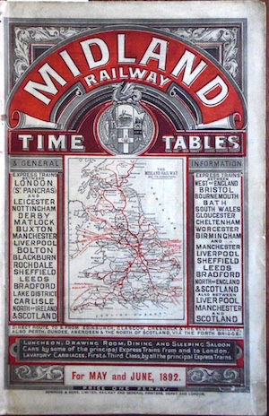 A Midland Railway timetable cover