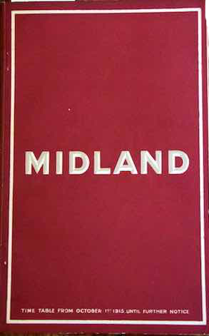 A Midland Railway timetable cover