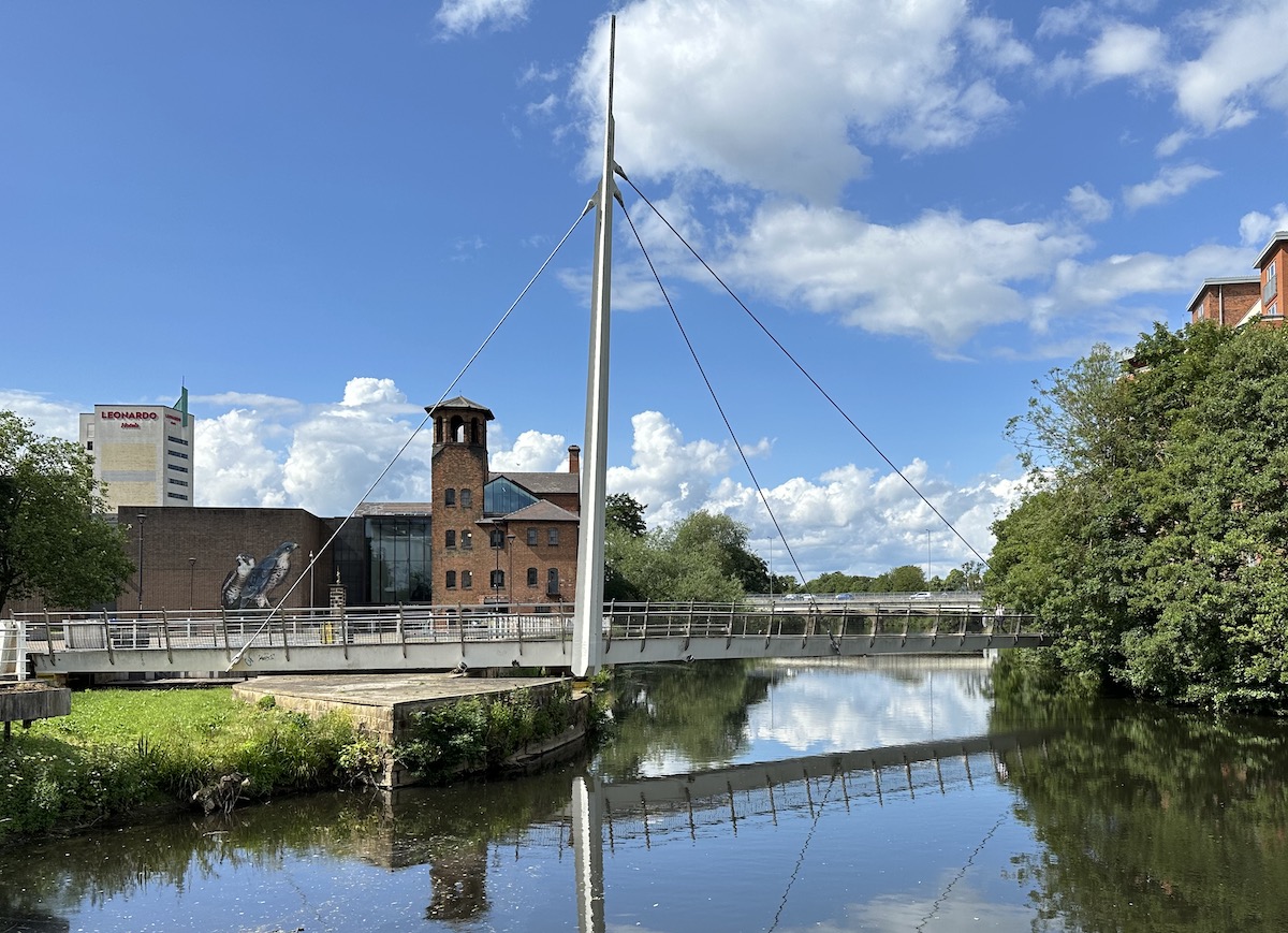 A view of the Silk Mill along the River Derwent.